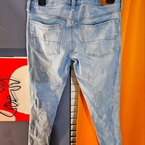 American Eagle ripped jeans light blue.